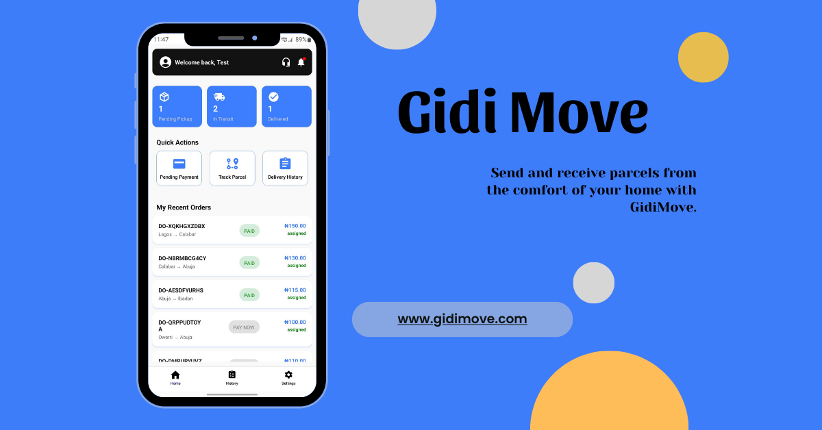 GidiMove – Logistics Mobile App